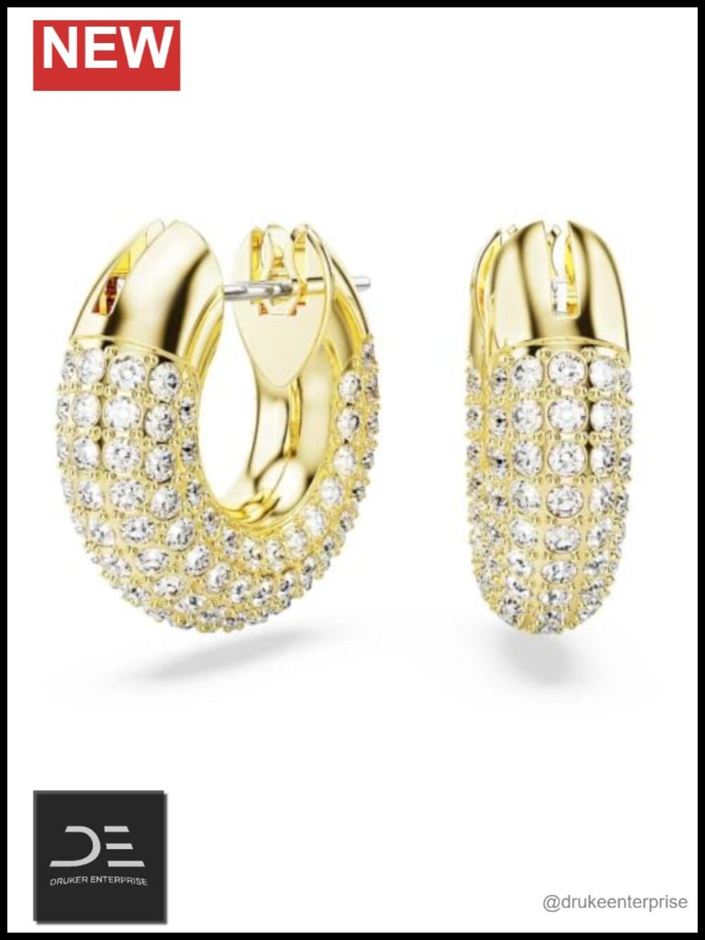 Swarovski Dextera Gold-tone Hoop Earrings Crystal Pavé